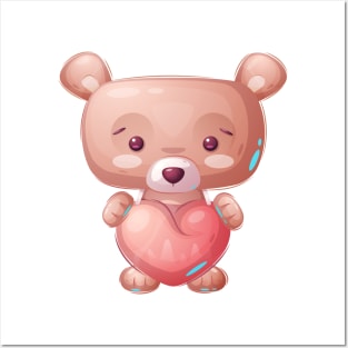 Cute Bear With Love Posters and Art